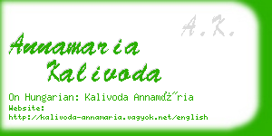 annamaria kalivoda business card